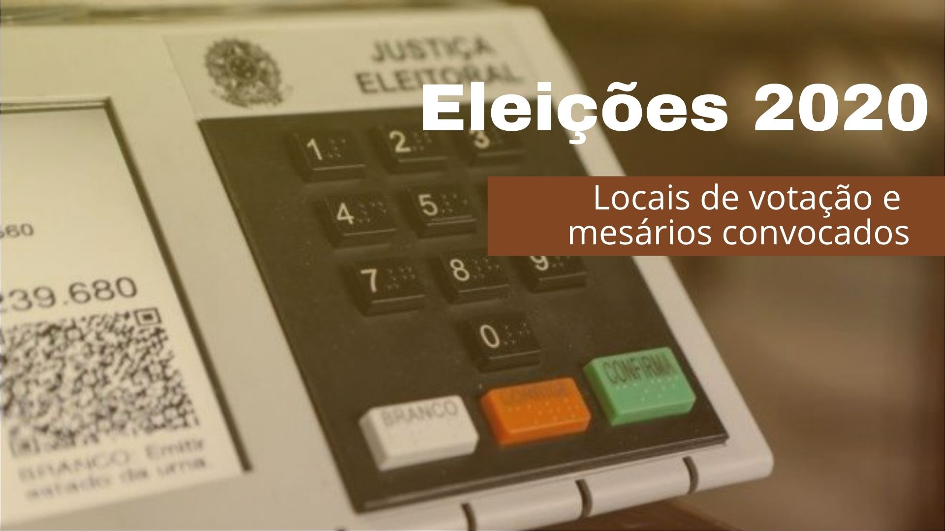Lista de mesários e sessões para as Eleições 2020