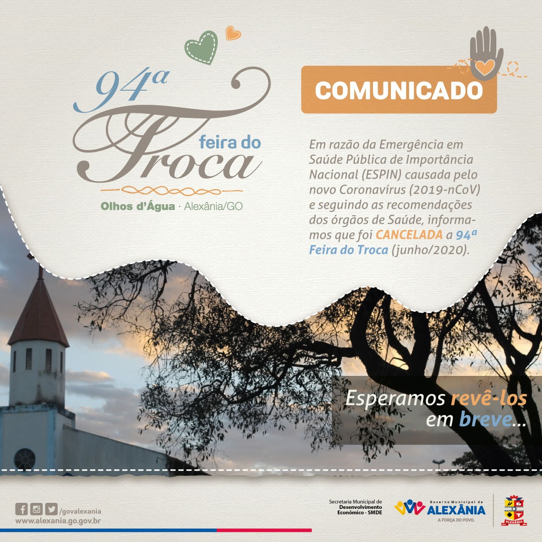 Comunicado: 94ª edição da Feira do Troca