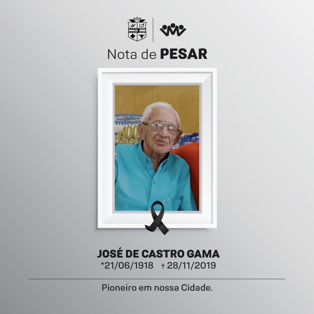 Nota de Pesar - Senhor Zé Gama