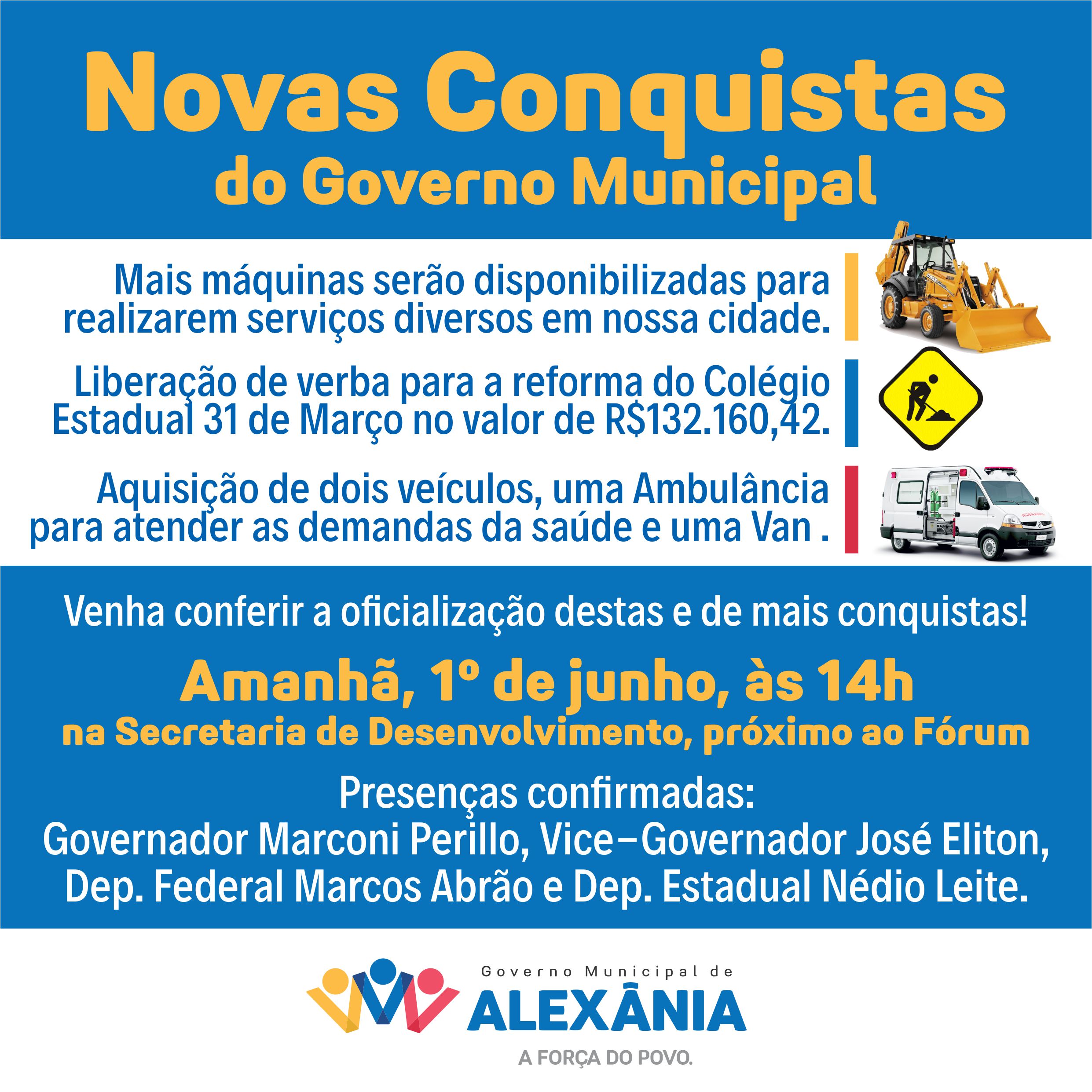 Novas conquistas do Governo Municipal
