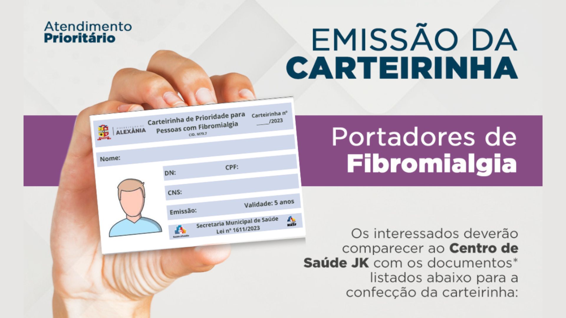 Carteirinha para Portadores de Fibromialgia